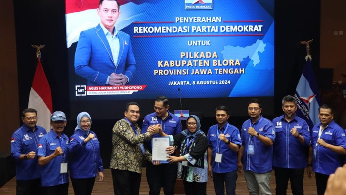 AHY Usung Arief Rohman-Sri Setyorini Maju Pilkada Blora 2024